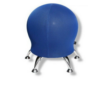 Blauer Sitzball SITNESS 5 mit strukturiertem Netzbezug und vier glänzenden Metallfüßen von Topstar