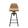 Beiger Barhocker Sitness Berlin 7.4 mit strukturiertem Stoffbezug und schwarzem Metallgestell von Topstar