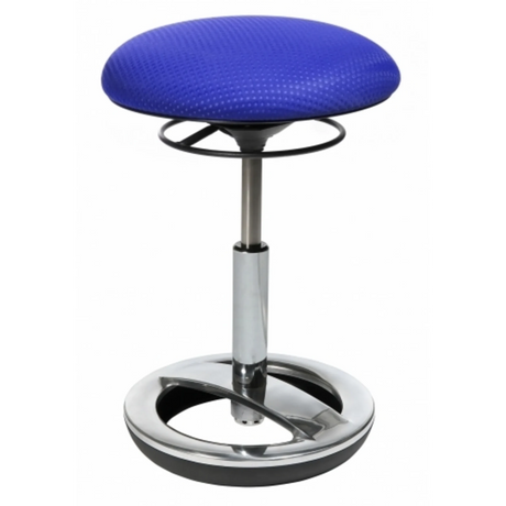 Stehhilfe SITNESS BOB mit blauem Bezug und einem glänzenden Standfuß aus Metall von Topstar