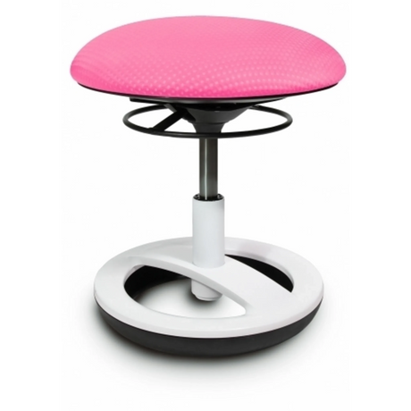 Rosa Kinderhocker SITNESS BOBBY mit runder Sitzfläche und weißem Fußkreuz von Topstar
