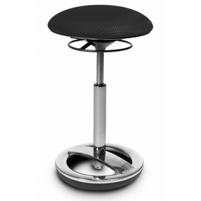 Schwarze Stehhilfe SITNESS HIGH BOB mit rundem Sitzpolster und glänzendem Standfuß von Topstar