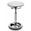 Weiße Stehhilfe SITNESS HIGH BOB mit gepolsterter Sitzfläche und metallischem Fuß von Topstar
