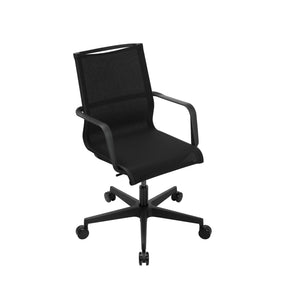 Schwarzer Profi-Bürostuhl Sitness Life 40 mit Netzbezug und Armlehnen von Topstar