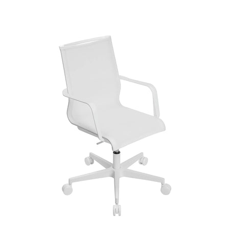 Weißer Profi-Bürostuhl Sitness Life 40 mit Armlehnen und fünf Rollen von Topstar