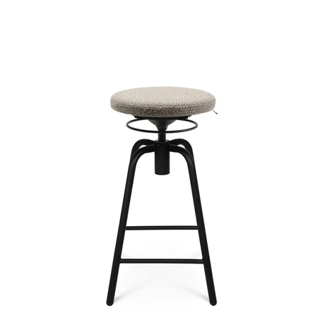 Hellgrauer Barhocker Sitness London 7.0 mit rundem Polstersitz und schwarzem Metallgestell von Topstar