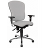 Profi-Bürostuhl SITNESS PRO AL.P4 in Hellgrau mit schwarzen Armlehnen und glänzendem Fußkreuz von Topstar