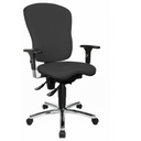 Profi-Bürostuhl SITNESS PRO AL.P4 in Anthrazit mit verstellbaren Armlehnen und Fußkreuz von Topstar