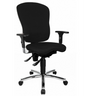 Profi-Bürostuhl SITNESS PRO AL.P4 mit schwarzem Bezug, Armlehnen und verchromtem Fußkreuz von Topstar