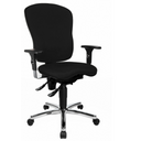 Profi-Bürostuhl SITNESS PRO AL.P4 mit schwarzem Bezug, Armlehnen und verchromtem Fußkreuz von Topstar