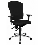 Profi-Bürostuhl SITNESS PRO AL.P4 mit schwarzem Bezug, Armlehnen und verchromtem Fußkreuz von Topstar