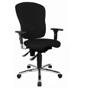 Profi-Bürostuhl SITNESS PRO AL.P4 mit schwarzem Bezug, Armlehnen und verchromtem Fußkreuz von Topstar