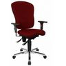 Profi-Bürostuhl SITNESS PRO AL.P4 in bordeauxrotem Stoff mit Armlehnen und Chromfußkreuz von Topstar