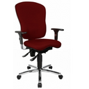 Profi-Bürostuhl SITNESS PRO AL.P4 in bordeauxrotem Stoff mit Armlehnen und Chromfußkreuz von Topstar