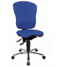 Profi-Bürostuhl SITNESS mit blauem Stoffbezug und glänzendem Fußkreuz von Topstar