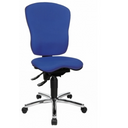 Profi-Bürostuhl SITNESS mit blauem Stoffbezug und glänzendem Fußkreuz von Topstar