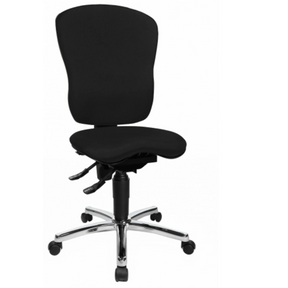 Profi-Bürostuhl SITNESS mit schwarzem Bezug und glänzendem Fußkreuz von Topstar
