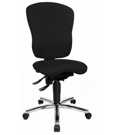 Profi-Bürostuhl SITNESS mit schwarzem Bezug und glänzendem Fußkreuz von Topstar