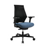 Profi-Bürostuhl Sitness X Back mit blauem Sitzpolster und schwarzem Netzrücken von Topstar
