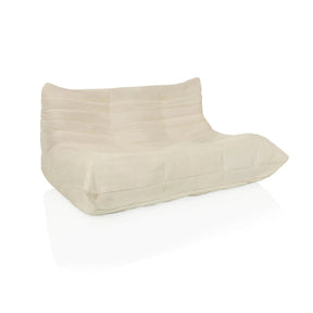 Beiger Loungesessel Sitzolo 2 mit weicher Polsterung und gesteppten Details von hjh LIVING