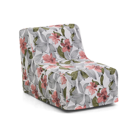 Luftsofa Sitzolo Air mit weiß-grau-rosa Blumenmuster und floralem Design von hjh LIVING