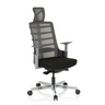 High-End-Bürostuhl SKARIF in Schwarz und Grau mit Netzrückenlehne und Kopfstütze von hjh OFFICE