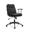 Schwarzer Homeoffice-Bürostuhl SMALLO mit Kunstlederbezug und Armlehnen von hjh OFFICE