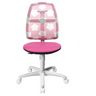 Kinderdrehstuhl SMAXX in Pink mit weißem Blumenmuster auf der Rückenlehne von Topstar