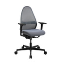 Profi-Bürostuhl Soft Sitness Art mit grauem Netzbezug und schwarzen Armlehnen von Topstar