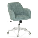 Homeoffice-Bürostuhl SOLAO HOME in Mint mit stoffbezogener Schale und weißem Fußkreuz von hjh LIVING
