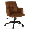 Homeoffice-Bürostuhl SOLAO LIFE mit braunem Lederbezug und schwarzem Rollgestell von hjh LIVING
