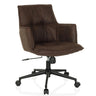 Homeoffice-Bürostuhl SOLAO LIFE mit dunkelbraunem Bezug und schwarzem Rollfußgestell von hjh LIVING