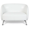 Weißes Loungesofa ST. LUCIA als Zweisitzer mit glänzenden Metallfüßen von hjh OFFICE