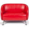 Rotes Loungesofa ST. LUCIA als Zwei-Sitzer mit glänzenden Metallfüßen von hjh OFFICE