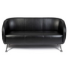 Schwarzes Loungesofa ST. LUCIA als Drei-Sitzer mit glänzenden Metallfüßen von hjh OFFICE
