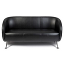 Schwarzes Loungesofa ST. LUCIA als Drei-Sitzer mit glänzenden Metallfüßen von hjh OFFICE