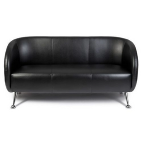Schwarzes Loungesofa ST. LUCIA als Drei-Sitzer mit glänzenden Metallfüßen von hjh OFFICE