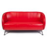 Rotes Loungesofa ST. LUCIA als Dreisitzer mit glänzenden Metallfüßen von hjh OFFICE