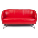 Rotes Loungesofa ST. LUCIA als Dreisitzer mit glänzenden Metallfüßen von hjh OFFICE