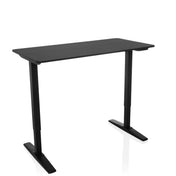 Elektrisch höhenverstellbarer Schreibtisch STAND CARBON in Schwarz mit einer rechteckigen Tischplatte von hjh OFFICE