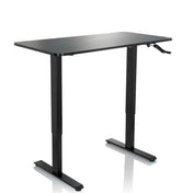 Schwarzer Stehschreibtisch STAND CR mit Kurbelmechanismus und T-Fuß-Gestell von hjh OFFICE