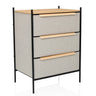 Kommode STUVAR in Taupe mit drei Schubladen, Holzgriffen und schwarzem Metallgestell von hjh LIVING