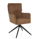 Brauner Polsterstuhl TARUGO mit Cordbezug und schwarzem Sternfuß von hjh LIVING