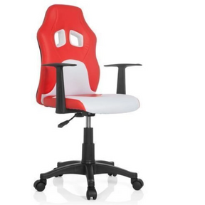 Kinderdrehstuhl TEEN GAME AL in Rot und Weiß mit zwei Kopfstützenausschnitten von hjh OFFICE