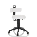 Weißer Drehhocker TOP WORK FLEX PU mit Bezug aus Kunstleder und schwarzem Fußkreuz von hjh OFFICE