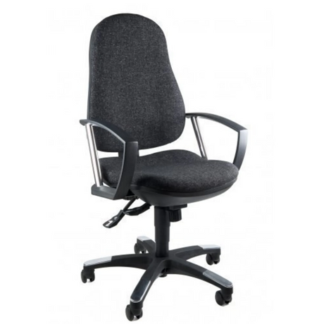 Home-Office-Bürostuhl TRENDY SY mit anthrazitfarbenem Stoffbezug und Armlehnen von Topstar