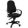 Homeoffice-Bürostuhl TRENDY SY mit schwarzem Stoffbezug und Armlehnen aus Metall von Topstar