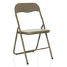 Taupefarbener Klappstuhl TUDELA BASIC mit PVC-Bezug und Gestell aus Metall von hjh OFFICE