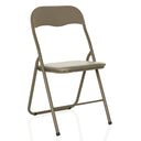 Taupefarbener Klappstuhl TUDELA BASIC mit PVC-Bezug und Gestell aus Metall von hjh OFFICE