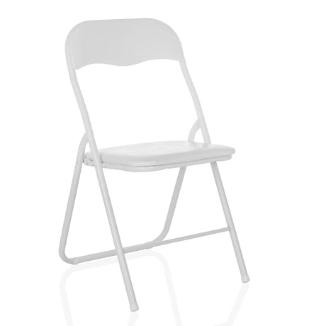 Weißer Klappstuhl TUDELA BASIC aus PVC mit schlichter Rückenlehne und Sitzfläche von hjh OFFICE