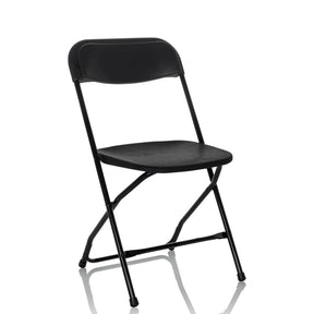 Schwarzer Outdoor-Stuhl TUDELA XXL B mit Metallgestell und Kunststofffläche von hjh OFFICE